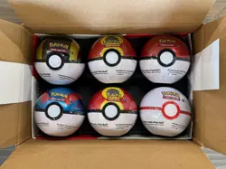 Pokemon TCG Pokeball Tin Q4 2025 FACTORY SEALED CASE 6 Tin CasePokemon - Image 1