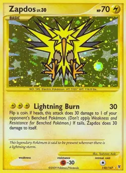 Pokemon TCG - Zapdos - 150/147 - Secret Rare Holo - Supreme Victors [Light Play] - Image 1