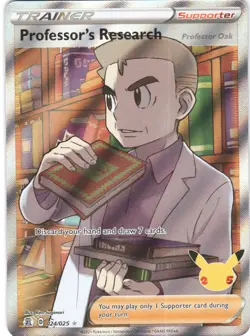 Professor's Research (Professor Oak) 024/025 Rare Ultra Celebrations Pokemon NM - Image 1
