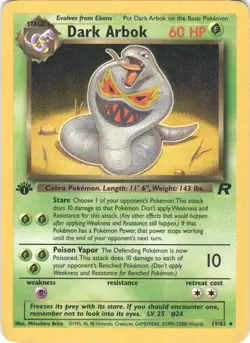 Dark Arbok 19/82 Rare Team Rocket Pokemon LP - Image 1