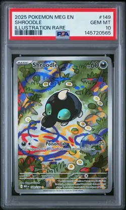 2025 Pokemon Mega Evolution Shroodle Illustration Rare 149/132 Psa 10 TCG - Image 1