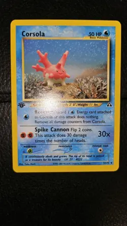 Pokemon TCG WOTC 1st Edition Corsola 37/75 - Neo Discovery - Near Mint NM - Image 1