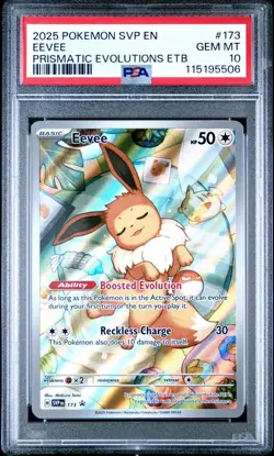 2025 Pokemon EN SVP Black Star Promo Eevee #173 Prismatic Evolutions ETB PSA 10 - Image 1