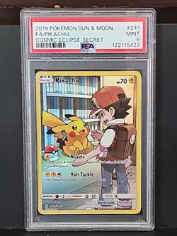 2019 Pokemon Sun and Moon Cosmic Eclipse #241 Pikachu SCR PSA 9 - Image 1