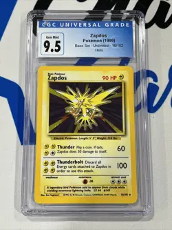 Pokemon TCG Zapdos Base Set 16/102 Holo Unlimited Holo Rare - Image 1