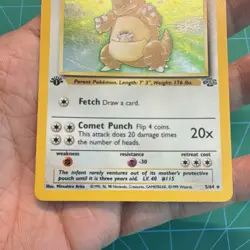 Pokemon Kangaskhan 1st Edition Jungle Holo Rare 5/64 WOTC 1999 - Image 5