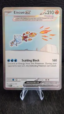 Eiscue ex 222/197 Pokemon TCG Scarlet & Violet: Obsidian Flames NM - Image 1