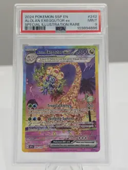 Pokemon Alolan Exeggutor ex #242 PSA 9 Surging Sparks Special Illustration Rare - Image 1