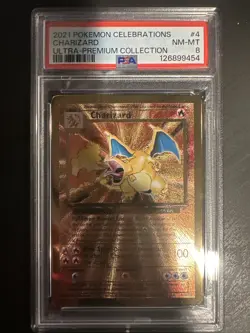 2021 POKEMON CELEBRATIONS ULTRA PREMIUM COLLECTION #4 CHARIZARD PSA 8 - Image 1