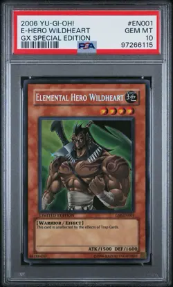Yugioh PSA 10 Elemental Hero Wildheart GSE-EN001 Secret Ultra Rare - Image 1
