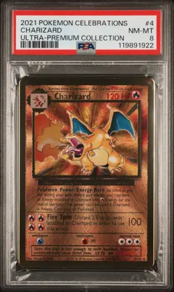 2021 Celebrations Ultra-Premium Collection Metal Charizard 4/102, PSA 8 NM-MT - Image 3