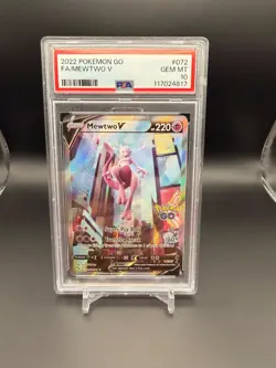 Mewtwo V (Alternate Full Art) 072/078 Pokemon GO Holo PSA 10 - Image 1
