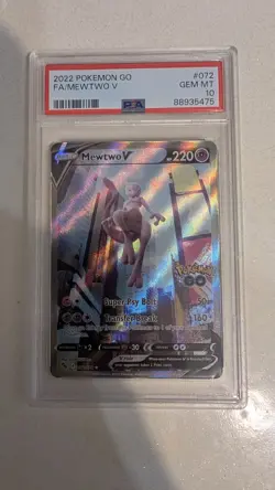 Mewtwo V (Alternate Full Art) 072/078 Pokemon GO Holo PSA 10 - Image 1