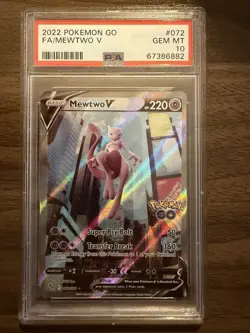 PSA 10 Mewtwo V (Alternate Full Art) 072/078 Pokemon GO Holo Gem Mint - Image 1