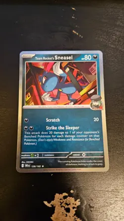 Team Rocket's Sneasel 128/182 Holographic Pokemon card - Image 2