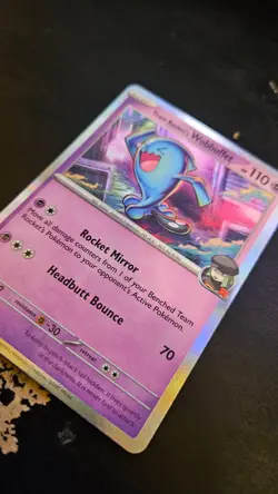 Team Rocket's Wobbuffet 82/182 Holographic Pokemon Card - Image 1