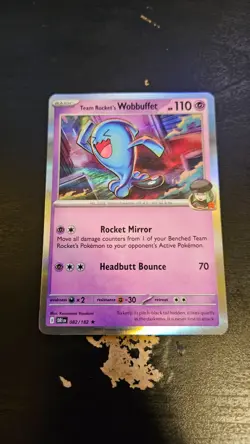 Team Rocket's Wobbuffet 82/182 Holographic Pokemon Card - Image 3
