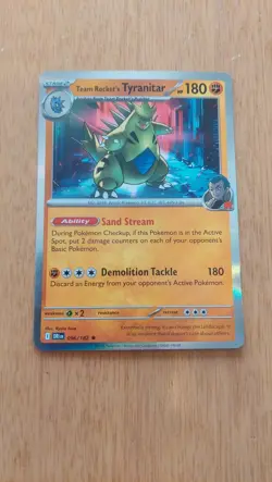 TTeam Rocket's Tyranitar 96/182 Holographic Pokemon card - Image 2