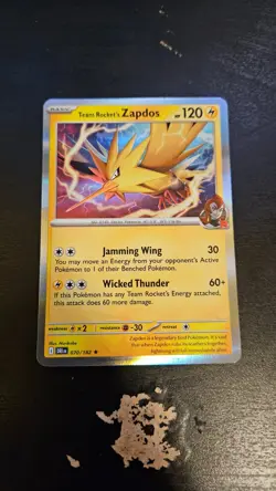 Team Rocket's Zapdos 70/182 Holographic Pokemon card - Image 2