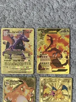 Set of 15 Charizard V, VMax, GX &More Gold Foil Fan Art Cards - Image 3