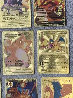 Set of 15 Charizard V, VMax, GX &More Gold Foil Fan Art Cards - Image 5