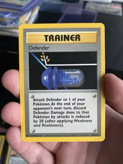 Defender 80/102 Pokemon Card TCG Base Set Vintage Pokemon Trading Card Game LP - Image 1