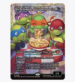 Magic: The Gathering Michelangelo Weirdness to 11 fracture Foil TMNT Card - Image 1