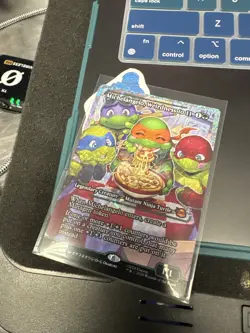 Magic: The Gathering Michelangelo Weirdness to 11 fracture Foil TMNT Card - Image 2