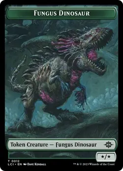 Fungus Dinosaur Token, MTG, Lost Caverns of Ixalan Token, 1 pack, Magic Token - Image 1