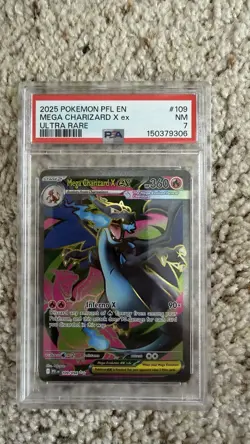 Mega Charizard X Ex 2025 Pokemon PFL EN Phantasmal Flames #109 PSA 7 Ultra Rare - Image 1