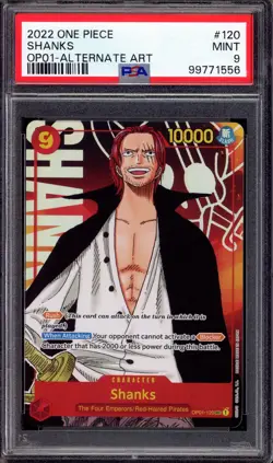 2022 One Piece OP01 Alternate Art Shanks #120 PSA 9 MINT - Image 1