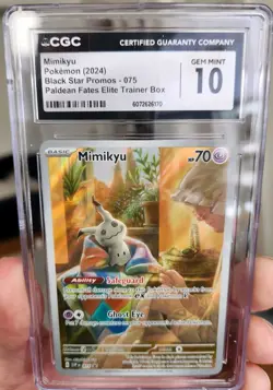 CGC 10 - Mimikyu 075 - Black Star Promos - Paldean Fates ETB - Pokemon TCG - Image 1