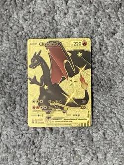 Charizard V HP220 Unique Gold Foil Fan Art Display Card NM! - Image 1