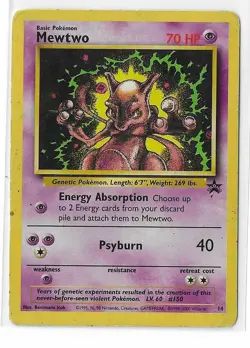 Mewtwo 14 Black Star Promo WOTC Vintage Pokemon TCG Card HP - Image 1