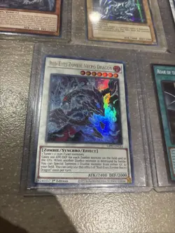 Blue Eyes White Dragon DDS-001 REPRINT COPY VERSION + 4 Other Authentic cards - Image 3