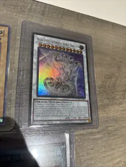 Blue Eyes White Dragon DDS-001 REPRINT COPY VERSION + 4 Other Authentic cards - Image 5