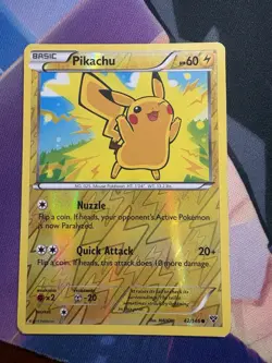 Pokemon Pikachu TCG XY Reverse Holo Card 42/146 Common - Image 1