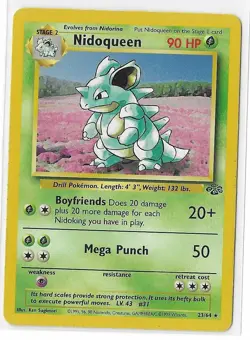 Nidoqueen 7/64 Unlimited Jungle Holo Rare WOTC Vintage Pokemon TCG Card LP - Image 1