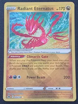Pokemon Card Radiant Eternatus 105/159 Crown Zenith Radiant Rare Near Mint - Image 1