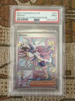 Pokemon Card Miriam 251/198 Scarlet & Violet Base Set Full Art Rare PSA 9 MINT - Image 1