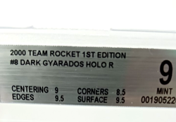 2000 Pokemon Team Rocket's 1st Edition Rare Holo Card Dark Gyarados BGS 9 Mint - Image 3