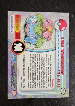 VENUSAUR - POKEMON TOPPS AUTHENTIC CARD EX #03 first print blue logo NON HOLO - Image 2