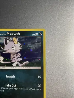 Alolan Meowth Holo Black Star Promo SM43, NM Pokemon Card - Image 2