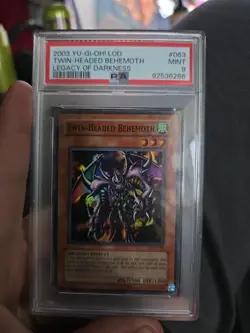 Yu-Gi-Oh TWIN-HEADED BEHEMOTH LOD-063 1996 VINTAGE Psa-9 - Image 1