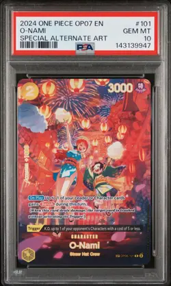 2024 ONE PIECE OP07-500 YEARS IN THE FUTURE SPECIAL ALTERNATE ART O-NAMI PSA 10 - Image 1