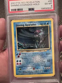 PSA 6 Pokemon 2001 Neo Revelation Shining Gyarados Holo #65 - Image 1