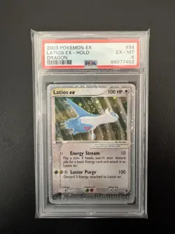 Pokemon Latios EX Dragon TCG Holo Rare Card #94/97 2003 PSA 6 - Image 1