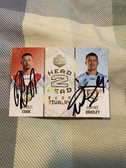 Signed Damien Cook & Blayke Brailey 2025 NRL Head To Head Rivalry Card - Image 1