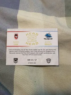 Signed Damien Cook & Blayke Brailey 2025 NRL Head To Head Rivalry Card - Image 2