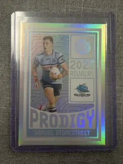 NRL 2025 Rivalry Samuel Stonestreet Cronulla Sharks Prodigy #63/243 - Image 1